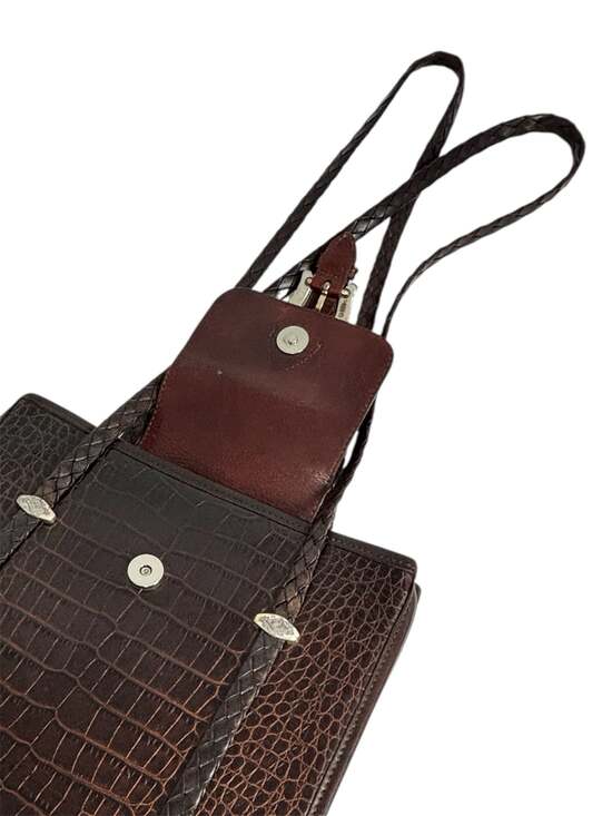 Vintage Brighton Donna Classic Tote Brown Croc-Embossed Leather Shoulder Bag - Picture 7 of 8
